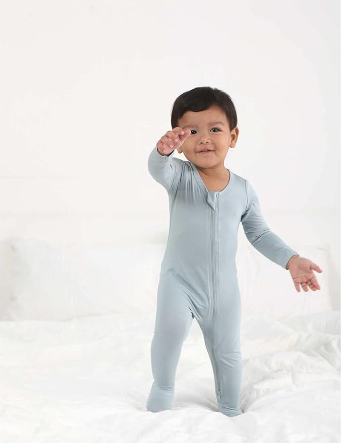 RRP Unisex Baby Footies Pajamas,Rayon Derived From Bamboo,Buttery Soft Sleep 'N Play PJs,2-Way Zipper Closure,0-18 Months