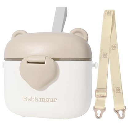 Bebamour Snack Box For Kids & Toddlers 3 Compartment Divided Food Storage Containers Food Storage Containers With Lids&Strap Snack Boxes for Go out,School, and Travel (New Coffee Cow)