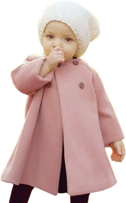 XFGLCK Toddler Baby Girls Coats Cloak Button Jacket Outerwear Fall Winter Clothes