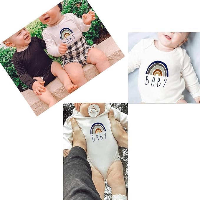 Cnins Newborn Baby Bodysuit - Pregnancy Announcement & Infant Loss Gift, Coming Soon & Rainbow Design Coming Home Outfit