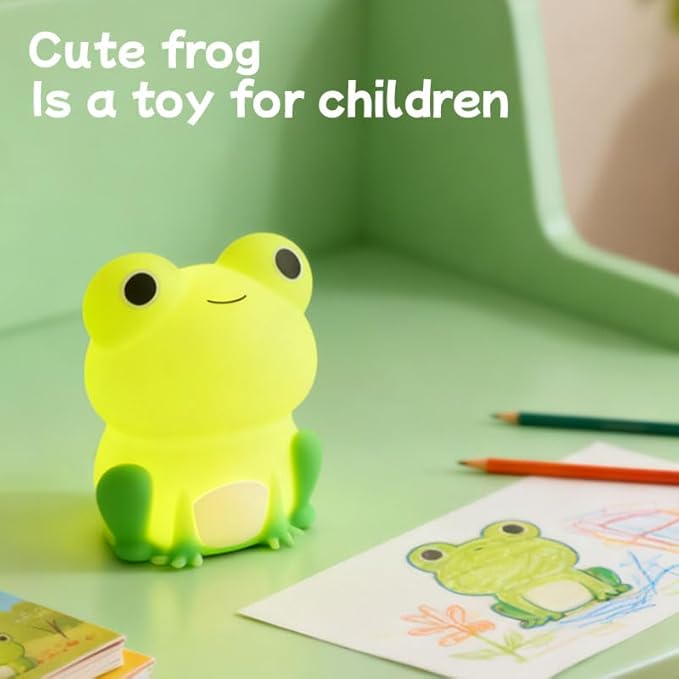 Frog Night Light,Cute Night Light for Kid，Cute Frog lamp,Best Bedroom Bedside Decor Christmas Birthday Gift for Boy Girl Toddler