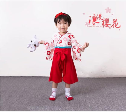 Baby Girl Kimono Romper Japanese Costumes Hakama Coverall Infant Samurai Outfits