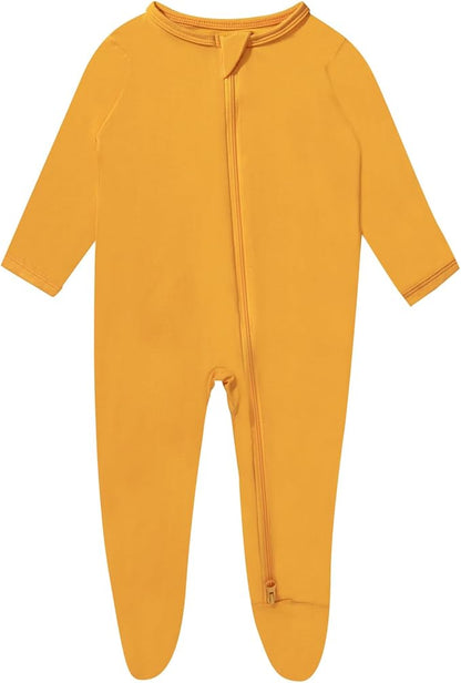 GUISBY Pajamas for Baby Boys & Girls, Infant Onesie with Mitten Long Sleeve Footed Pjs