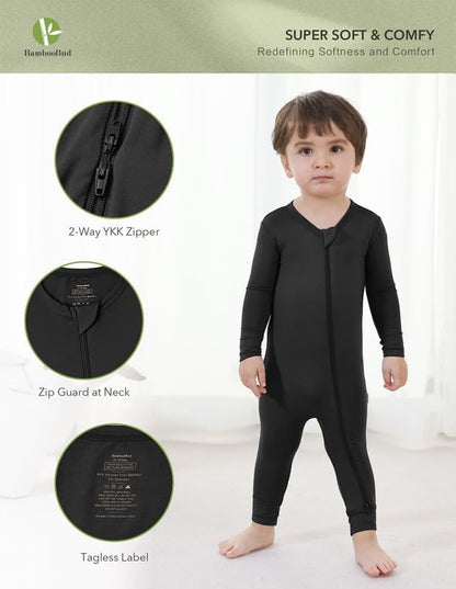 Baby Zippered Rompers Newborn Pajamas Sleepers Long Sleeve Jumpsuits Infant Zipper Romper-Viscose from Bamboo