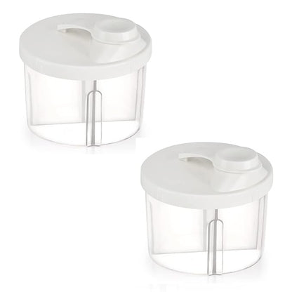 Accmor Baby Formula Dispenser On The Go, Non-Spill Rotating Four-Compartment Formula Container to Go, Milk Powder Kids Snack Container for Infant Toddler Travel Outdoor, White, 2 Pack
