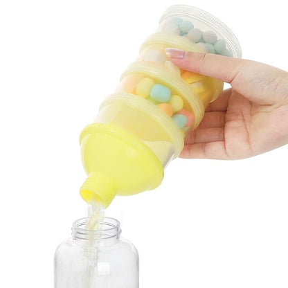 Accmor Formula Dispenser On The Go, 4 Compartments Stackable Formula Container for Travel, Baby Milk Powder Kids Snack Container, BPA Free ﻿