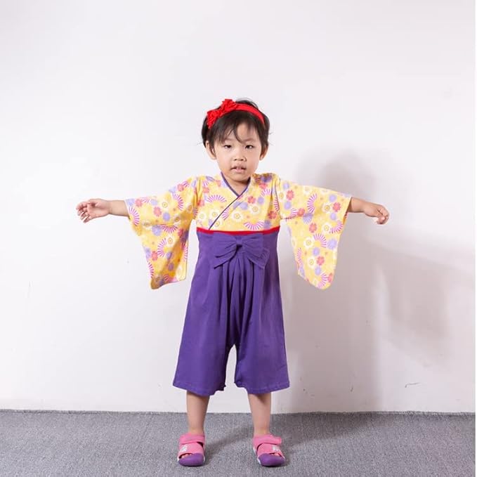 Baby Girl Kimono Romper Japanese Costumes Hakama Coverall Infant Samurai Outfits