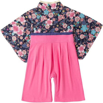 Baby Girl Kimono Romper Japanese Costumes Hakama Coverall Infant Samurai Outfits