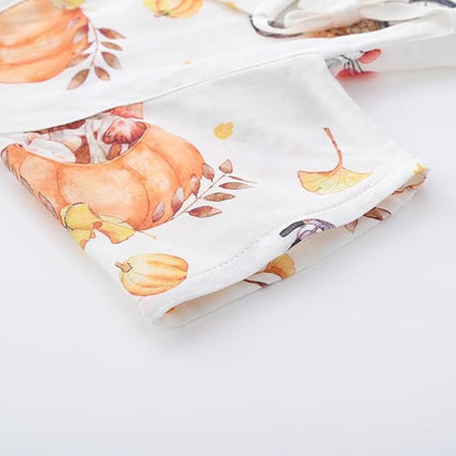 BINIDUCKLING Baby Kimono Style Wrap Over Bodysuit Soft Muslin Fabric Graphic Print