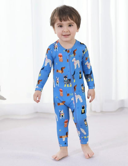 Baby Zippered Rompers Newborn Pajamas Sleepers Long Sleeve Jumpsuits Infant Zipper Romper-Viscose from Bamboo