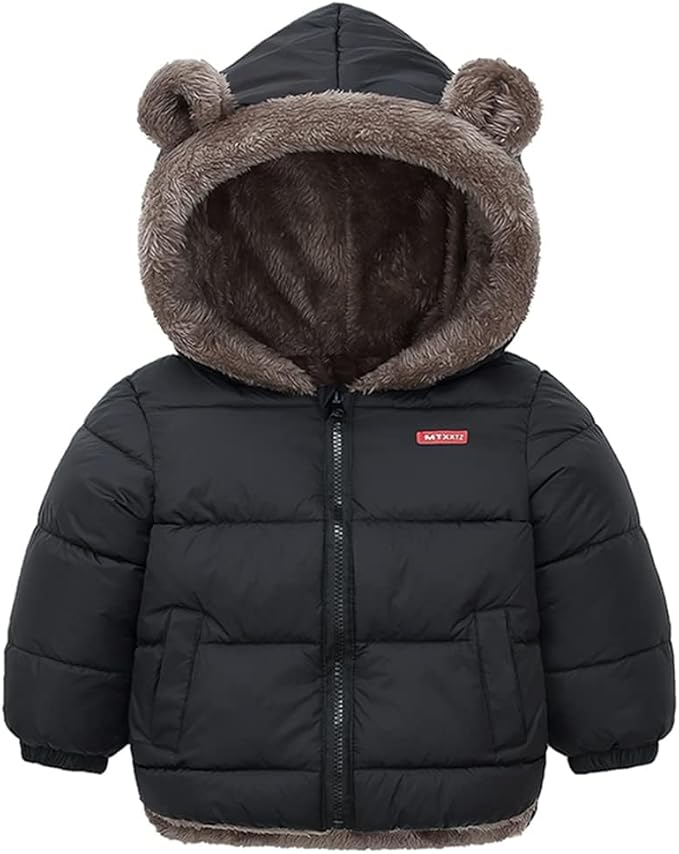 Fairy Baby Infant Baby Winter Coat Cute Teddy Bear Hooded Jacket Warm Fleece Outerwear Windproof Toddler Boys Girl 6M-4T