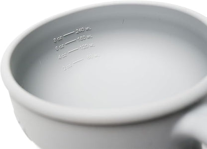 TalkTools Itsy Bowl with Locking Lid - Platinum grade silicone with Volume Lines, Curved Walls for Easy Scooping - for Babies, Toddlers, Children, and Elderly - Snack Cup Lid Accessory (Cloud)