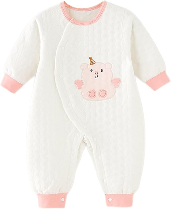 Newborn Baby Boy Girl Organic Cotton Bodysuit Long Sleeve Jumpsuit 3-Pack Outfits Clothes,0-24Months