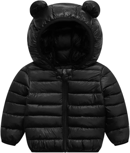 XMWEALTHY Baby Boys Girls Winter Coats Toddler Bear Hoods Down Jacket Infant Kids Light Puffer Padded Outwear 6M-3T