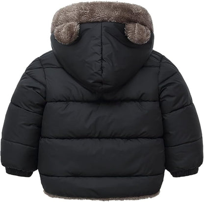 Happy Cherry Baby Boys Girls Puffer Jacket Hooded Coat Fleece Liner Elastic Cuffs Outerwear 12Mon-5T