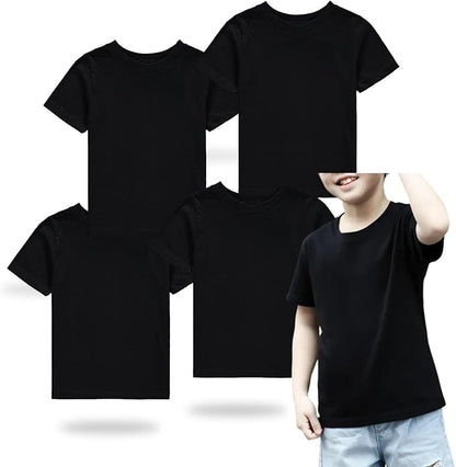 4 Pack Toddler Blank Sublimation T-Shirt,Modal Crew Neck Short Sleeve, T-Shirt for Kids Baby Children