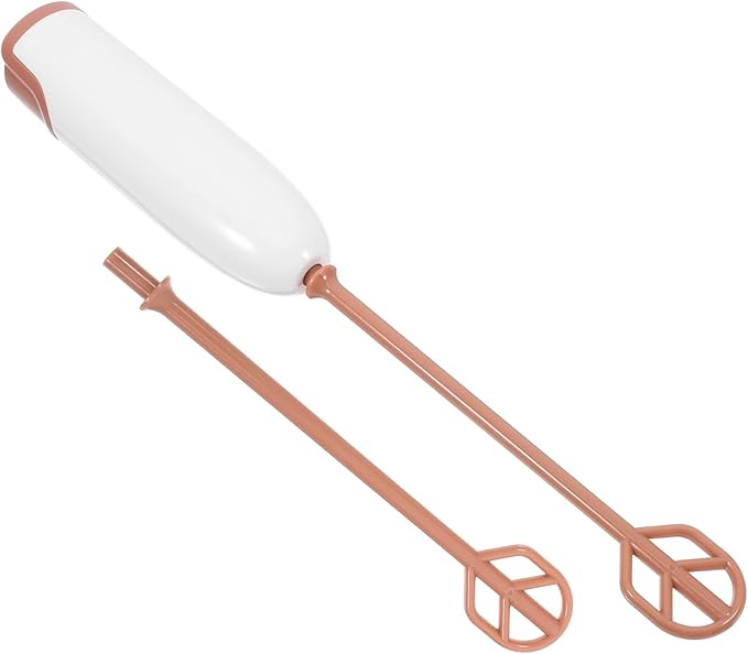 Electric Milk Powder Mixer Handheld Stirring Tool Portable Multifunctional Drink Blender for Juice Battery Operated with Detachable Rods Easy to Clean and Maintain Warm White