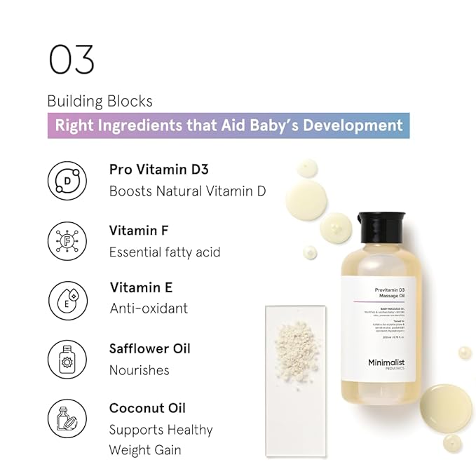 Minimalist Baby Massage Oil with Provitamin D3