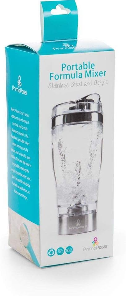 Primo Passi Portable Formula Mixer – Handheld Baby Milk Mixer for Smooth Formula Preparation – Easy to Clean, Battery Operated, Ideal for Travel & On-the-Go Use