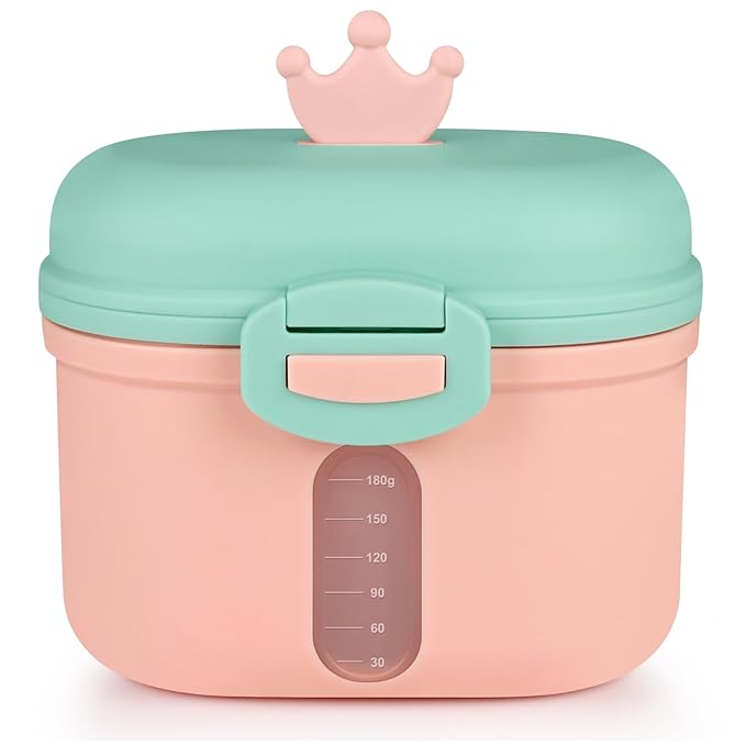 Accmor Baby Formula Dispenser On The Go, Portable Milk Powder Formula Dispenser with Scoop,Formula Containers for Travel Hold 8.5oz/240g Formula, Pink