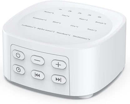 Sleepbox Sleep White Noise Sound Machines with 25 Soothing Sounds 36 Volume Levels 5 Timers Visible Sound Catalog Portable Size Memory Function for Home Office and Travel