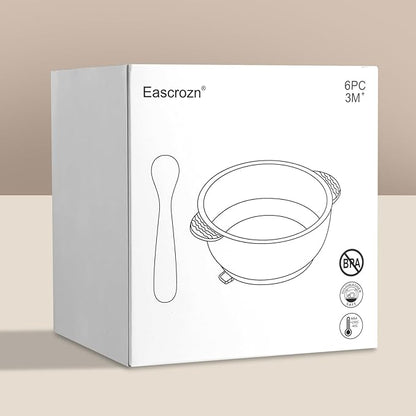3 Pack Baby Bowls with Suction and 3 Pack Baby Spoons, BPA Free, Silicone Baby Feeding Set for Babies Toddler Kids, Microwave and Dishwasher Safe