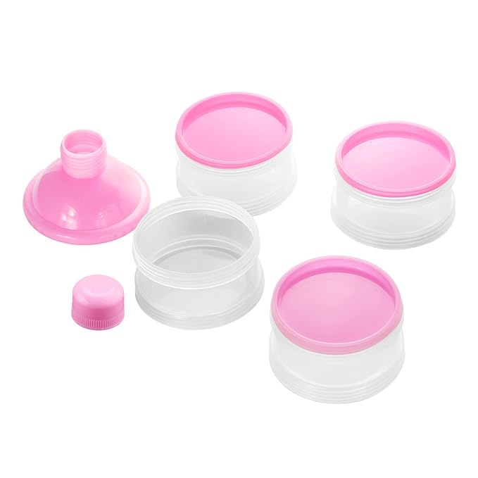 Accmor Formula Dispenser On The Go, 4 Compartments Stackable Formula Container for Travel, Baby Milk Powder Kids Snack Container, BPA Free ﻿