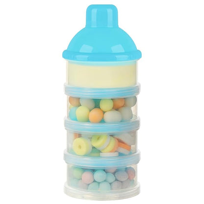 Accmor Formula Dispenser On The Go, 4 Compartments Stackable Formula Container for Travel, Baby Milk Powder Kids Snack Container, BPA Free ﻿