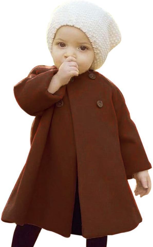 XFGLCK Toddler Baby Girls Coats Cloak Button Jacket Outerwear Fall Winter Clothes