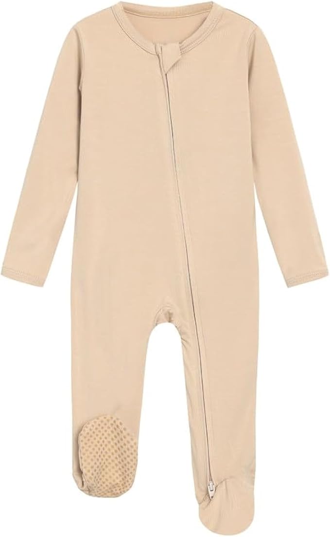 Baby Footie Romper Pajamas Unisex Newborn Infant Pjs Soft Rompers Viscose from Bamboo Sleepwear