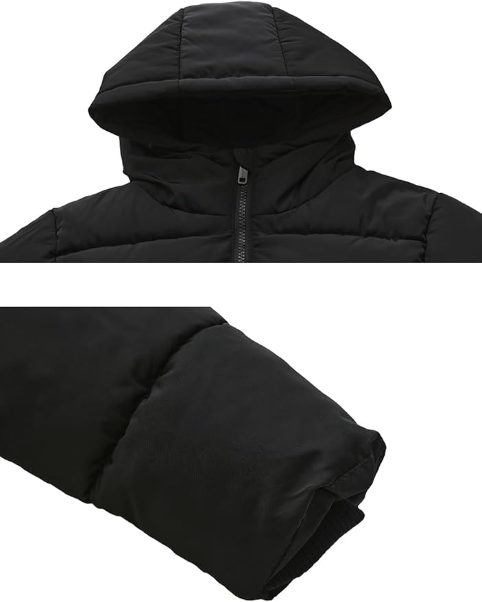 HOOD CREW Kids Boy’s Winter Coat Windproof Hooded Puffer Jackets Warm Outerwear Parka Padded Jacket