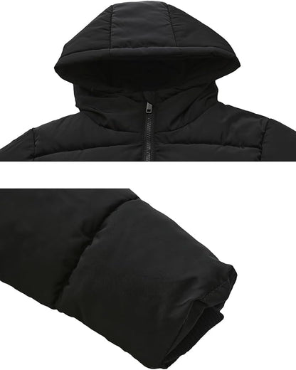 HOOD CREW Kids Boy’s Winter Coat Windproof Hooded Puffer Jackets Warm Outerwear Parka Padded Jacket