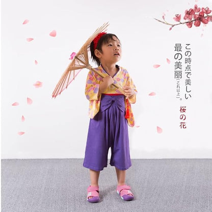 Baby Girl Kimono Romper Japanese Costumes Hakama Coverall Infant Samurai Outfits