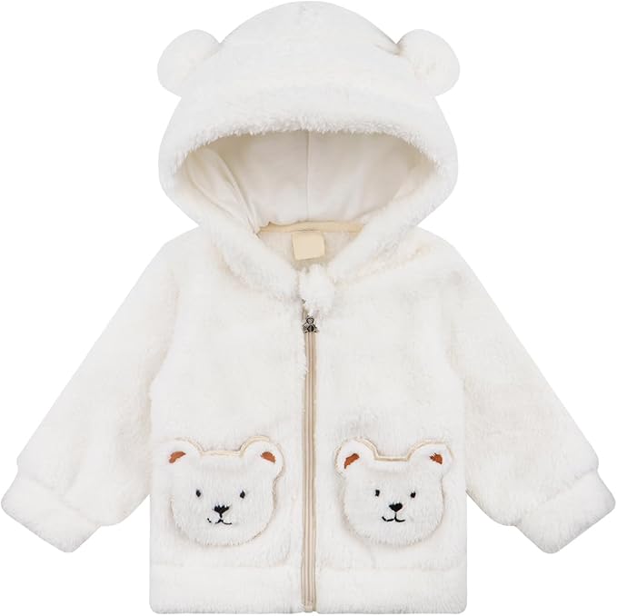 Newborn Baby Girls Clothes Toddler Boys Fleece Jacket Neutral Winter Hoodie Coat