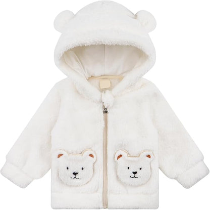 Newborn Baby Girls Clothes Toddler Boys Fleece Jacket Neutral Winter Hoodie Coat
