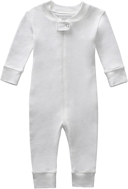 Owlivia Organic Cotton Baby Boy Girl Zip up Sleep 'N Play Pjs, Footless, Long Sleeve