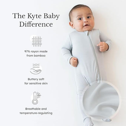 KYTE BABY Unisex Zipper Closure Footies, Rayon Made From Bamboo, 0-24 Months