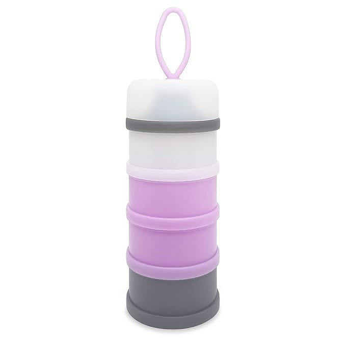 Baby Formula Dispenser, Formula Container, BPA Free, 4 Layers, Baby Feeding Travel Storage Container, Portable Milk Powder Dispenser Container, Non-Spill Stackable Baby Snack Storage Container
