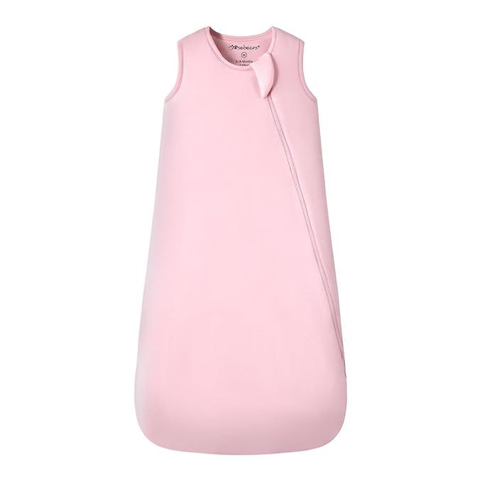 Mosebears Unisex Rayon Made from Bamboo Sleep Sack with 2-Way Zipper,2.5 Tog Baby Winter Sleep Sack (Blush,18-36 Months)