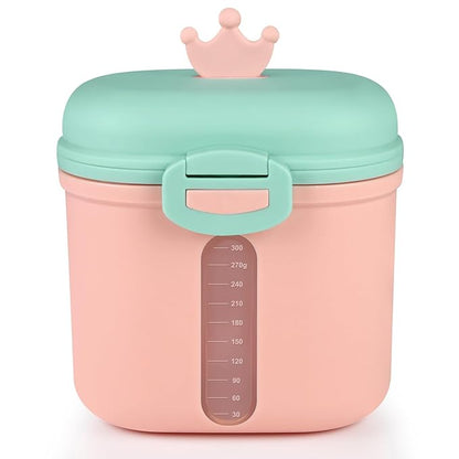 Accmor Baby Formula Dispenser On The Go, Portable Milk Powder Formula Dispenser with Scoop,Formula Containers for Travel Hold 12.7oz/360g Formula, Pink