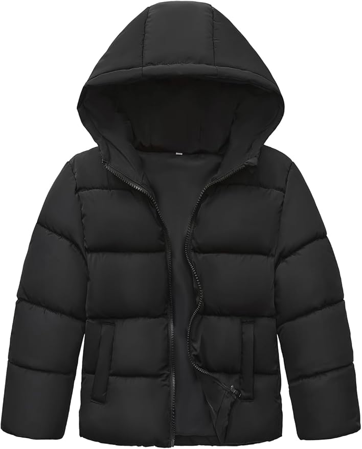 HOOD CREW Kids Boy’s Winter Coat Windproof Hooded Puffer Jackets Warm Outerwear Parka Padded Jacket