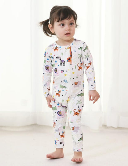 Baby Zippered Rompers Newborn Pajamas Sleepers Long Sleeve Jumpsuits Infant Zipper Romper-Viscose from Bamboo