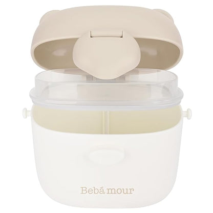 Bebamour Snack Box For Kids & Toddlers 3 Compartment Divided Food Storage Containers Food Storage Containers With Lids&Strap Snack Boxes for Go out,School, and Travel (New Coffee Cow)