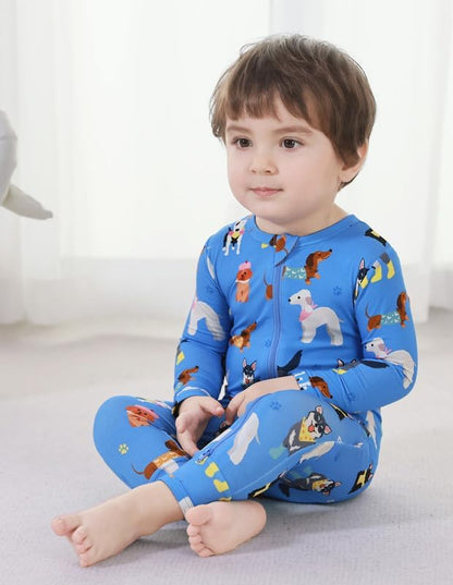 Baby Zippered Rompers Newborn Pajamas Sleepers Long Sleeve Jumpsuits Infant Zipper Romper-Viscose from Bamboo