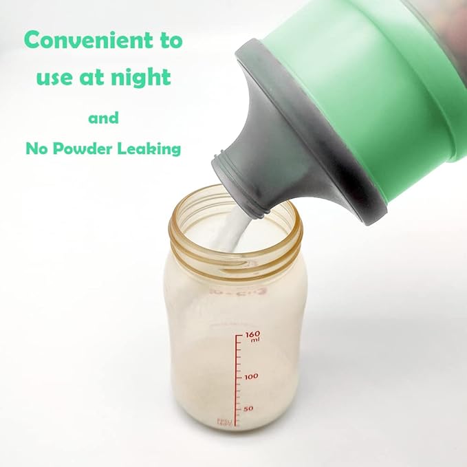 Baby Formula Dispenser, Portable Milk Powder Dispenser Container, Baby Feeding Travel Storage Container, Non-Spill Stackable Baby Snack Storage Container, BPA Free, 4 Compartments, 2 Packs