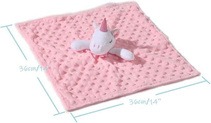 CREVENT Soft Cozy Baby Blankets for Boys Girls + Security Blanket, Set with A Gift Bag Newborn Essentials (Pink)