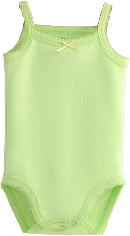Girls Spaghetti Strap Bodysuit Sleeveless Tank Top Cotton One-Pieces Pack of Summer Baby Clothes Outfit
