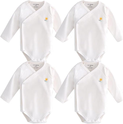 Baby Boys Girls Short Sleeves Kimono Clothes Cotton Baby Side-Snap Bodysuit Pack of Baby Layette Set