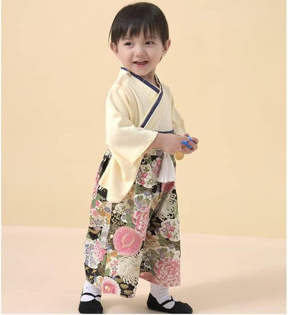 Baby Girl Kimono Romper Japanese Costumes Hakama Coverall Infant Samurai Outfits