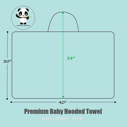 HIPHOP PANDA Hooded Towel - Rayon Made from Bamboo, Bath Towel with Bear Ears for Newborn, Babie, Toddler, Infant - Absorbent Large Baby Towel - Pink Rabbit, 30 x 40 Inch